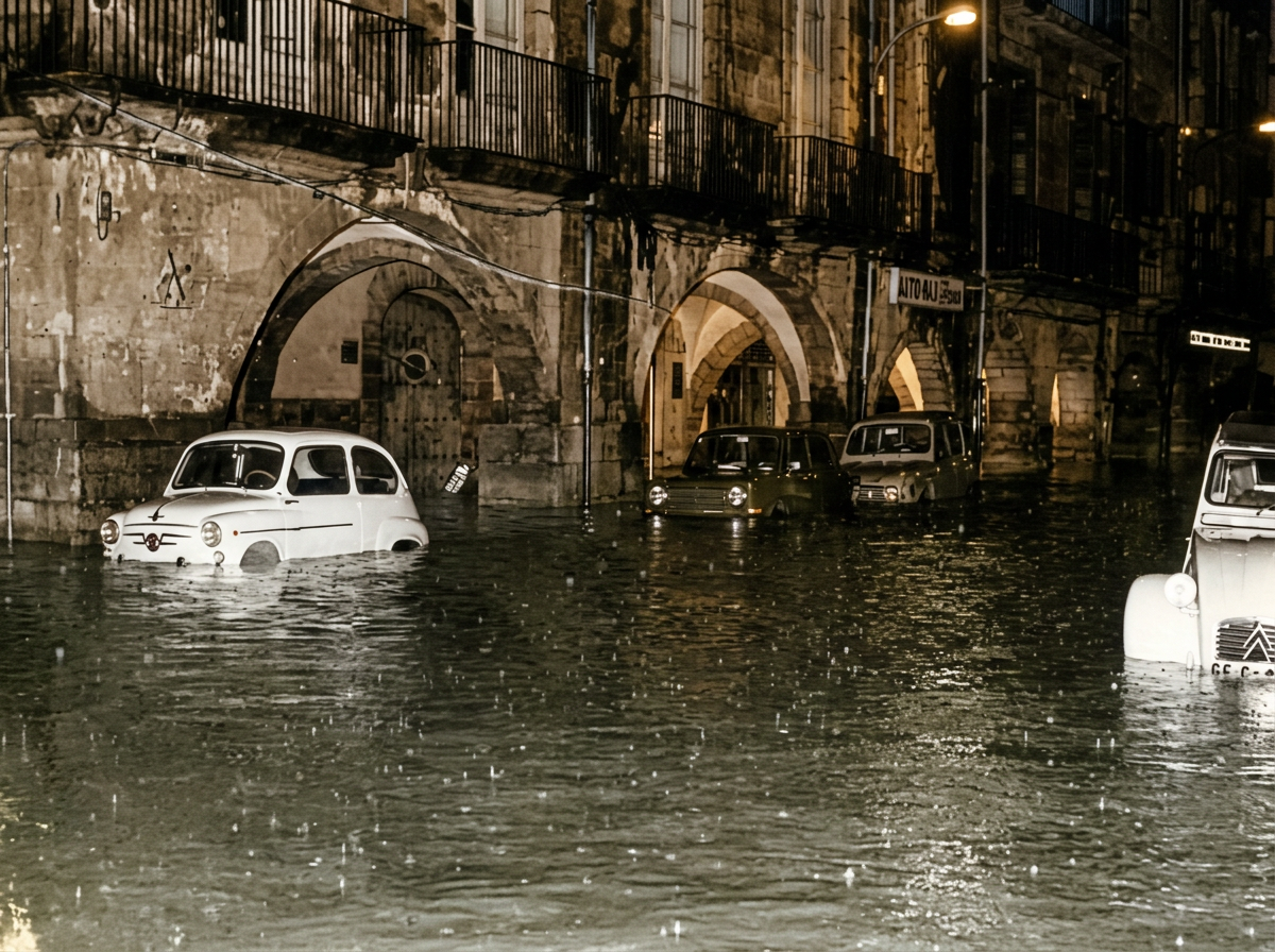 Inundació a la Plaça del Vi