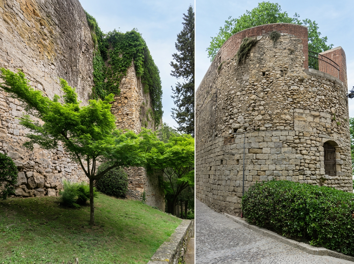 Muralla romana al Passeig Arqueològic