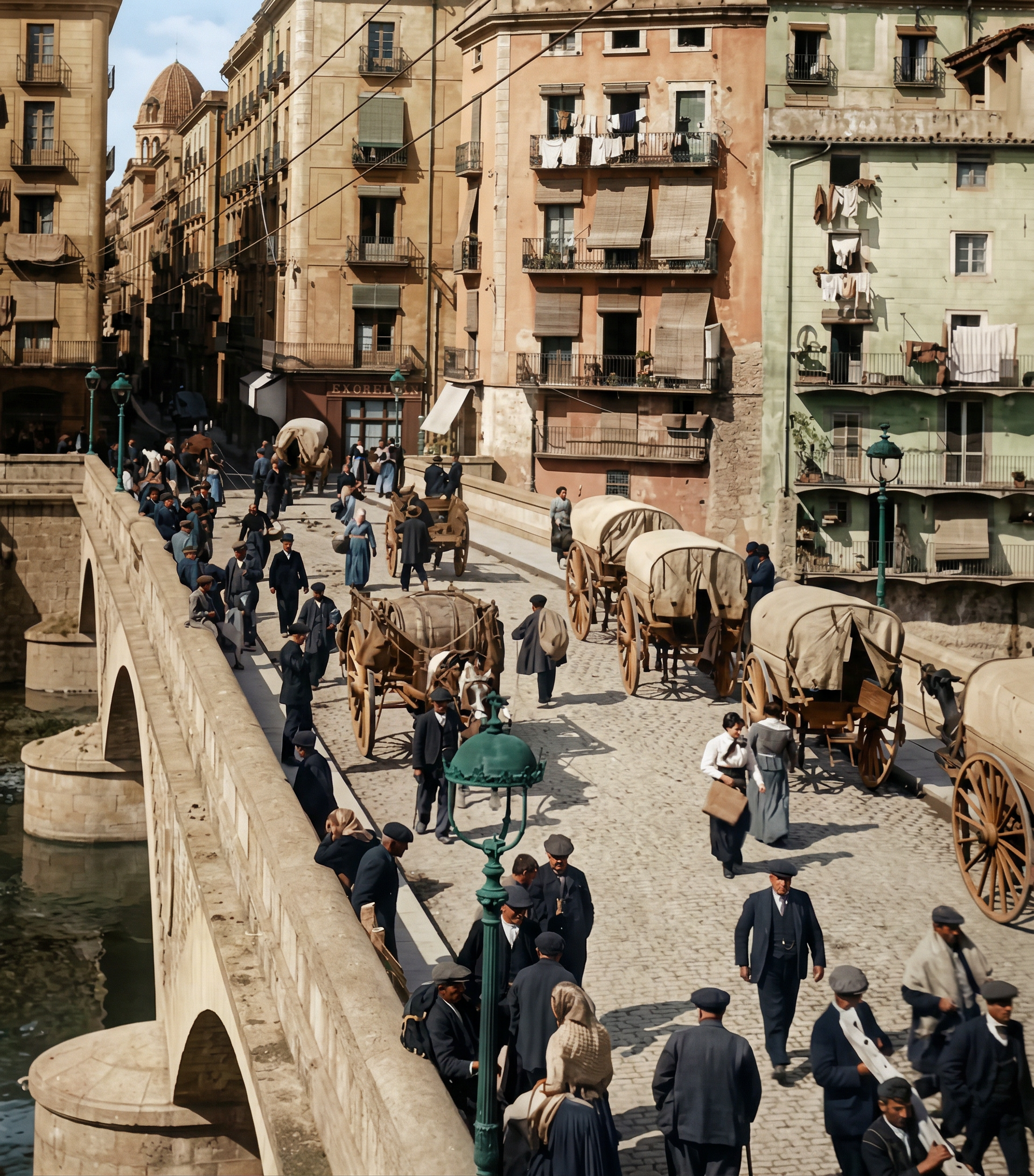 Pont de Pedra de Girona l'any 1906